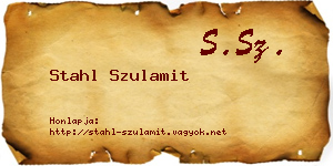 Stahl Szulamit névjegykártya